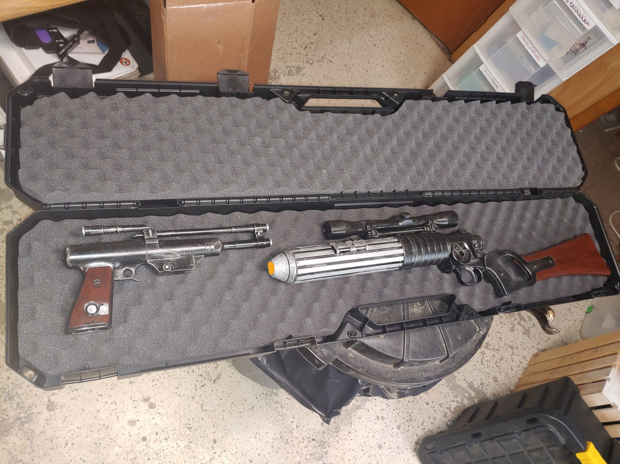 Boba Fett Premium Blaster Prop Set - Fully Finished Props with Case