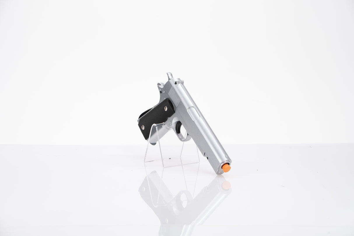Silver Metal 1911 Style Pistol Fake Film Prop - Wulfgar Props