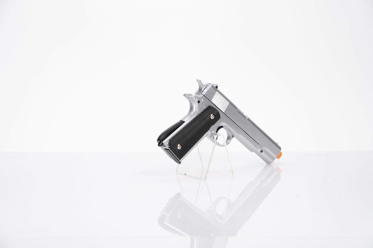 Silver Metal 1911 Style Pistol Fake Film Prop - Wulfgar Props