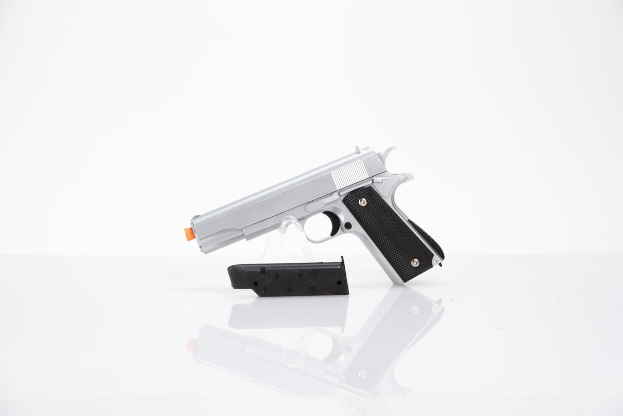 Silver Metal 1911 Style Pistol Fake Film Prop - Wulfgar Props