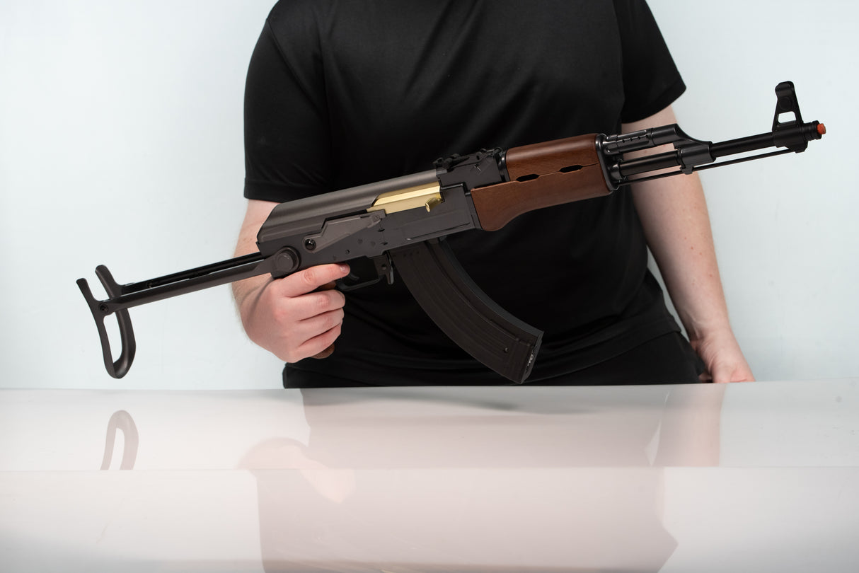 AK-47 Metal w/ Folding Stock Fake Rifle Cosplay Prop