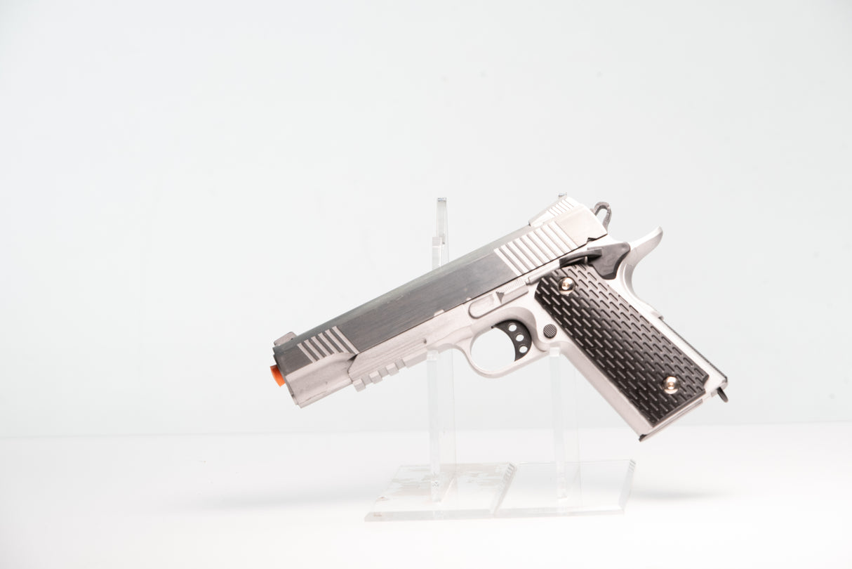 R1 Enhanced Metal Shiny Top 1911 Pistol Fake Film Costume Prop