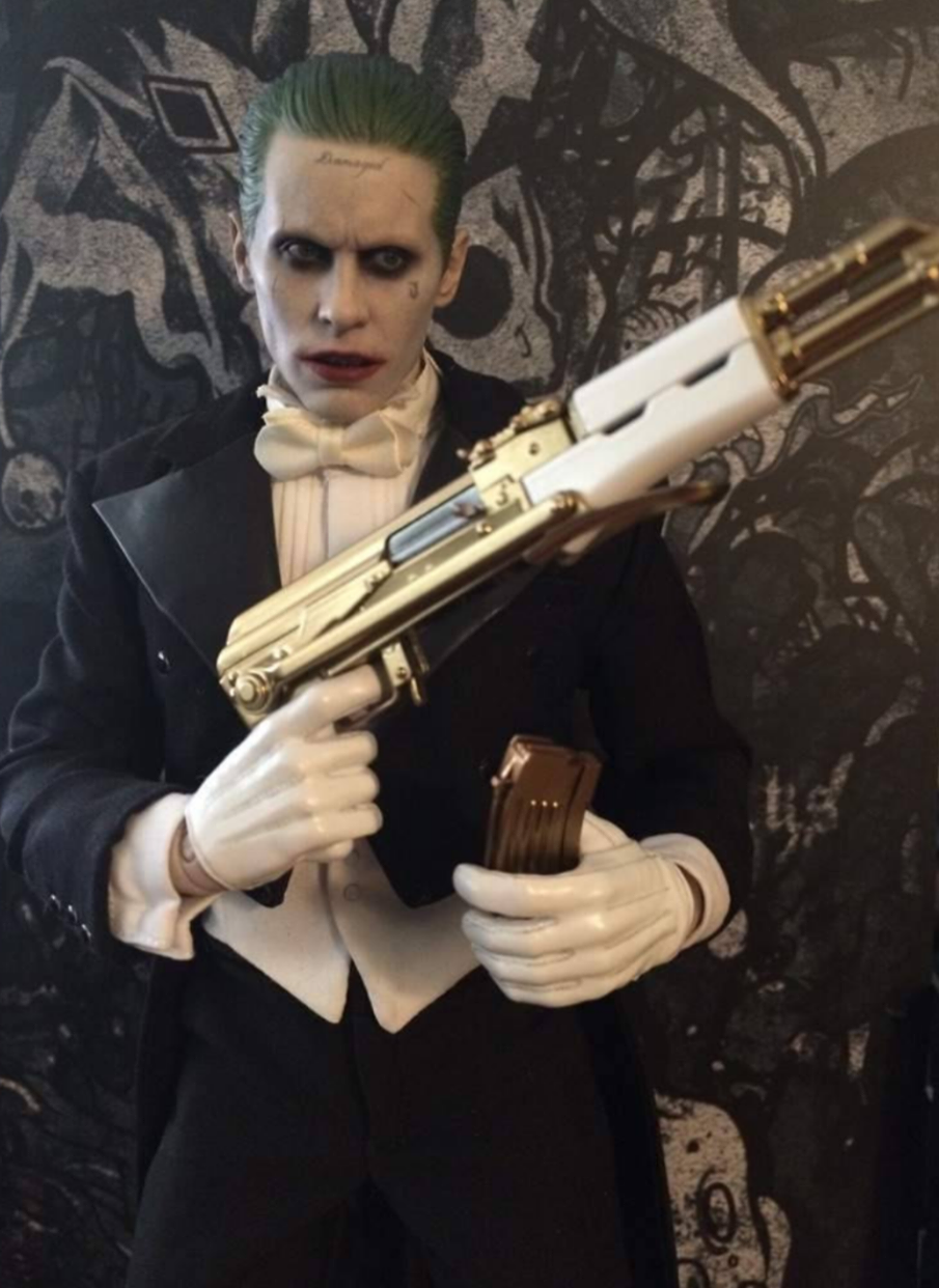 AK-47 Gold Pearl Grips Folding Stock Joker Inspired Rifle Prop