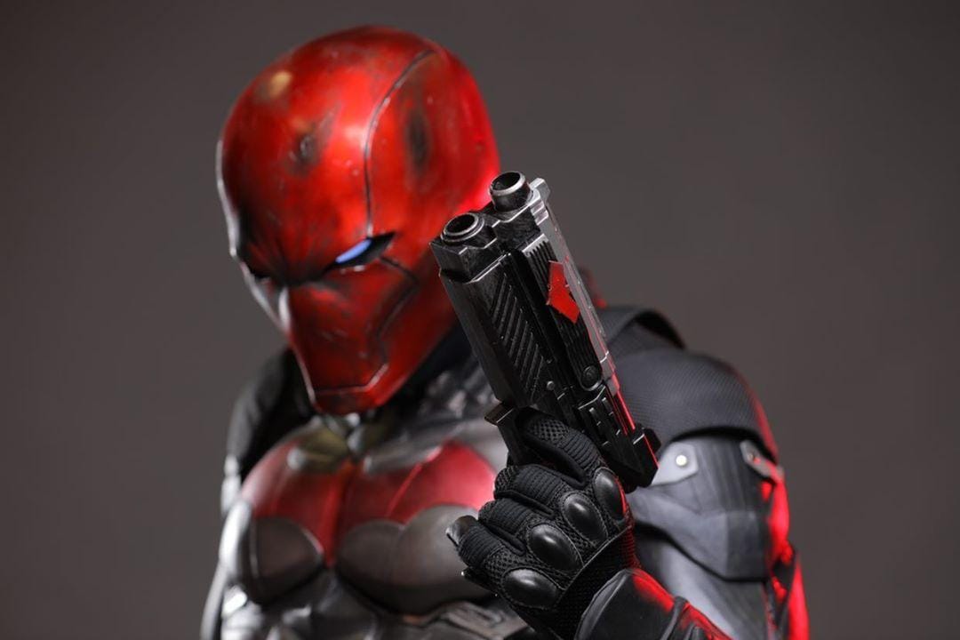 Classic Style - Red Hood Dual Pistols w/ Belt & Holsters Props - Wulfgar Weapons & Props