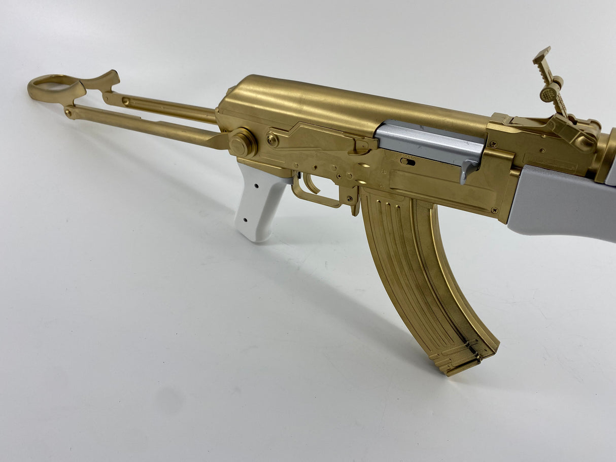 AK-47 Gold Pearl Grips Folding Stock Joker Inspired Rifle Prop