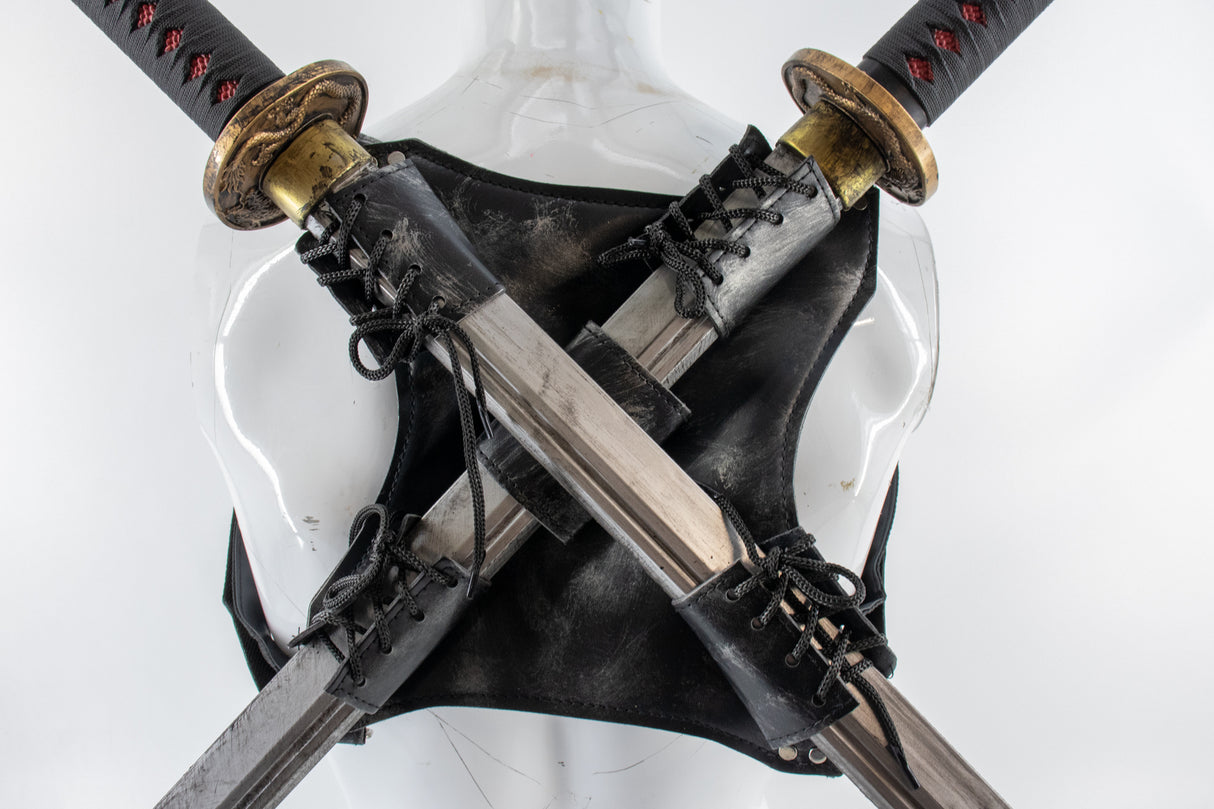 Back-Mounted Dual-Sword Sheath for Prop Swords