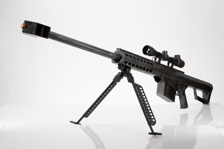 50 Cal Sniper Rifle Fake Film Costume Prop - Premium Long Barrel Version