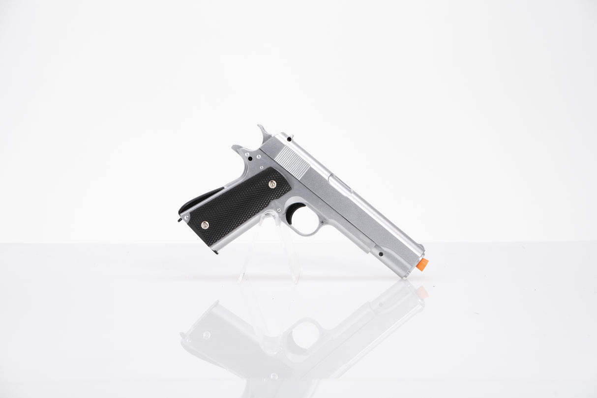 Silver Metal 1911 Style Pistol Fake Film Prop - Wulfgar Props