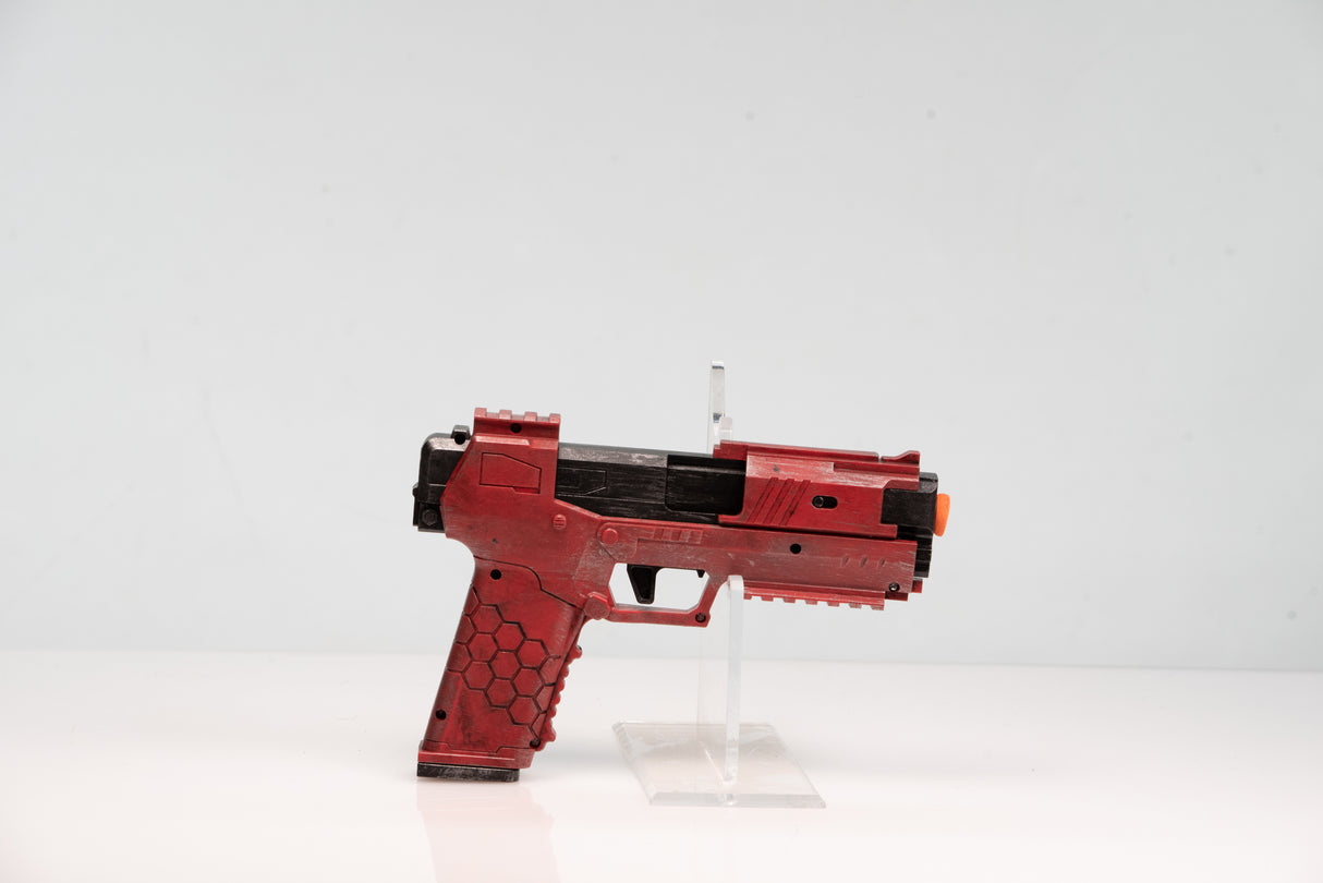 Red Hex Blaster Prop Pistol - Futuristic Costume Gun