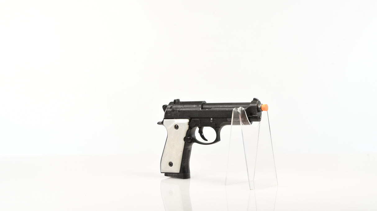 Pearl Grip Metal Pistol M9 Fake Costume Prop