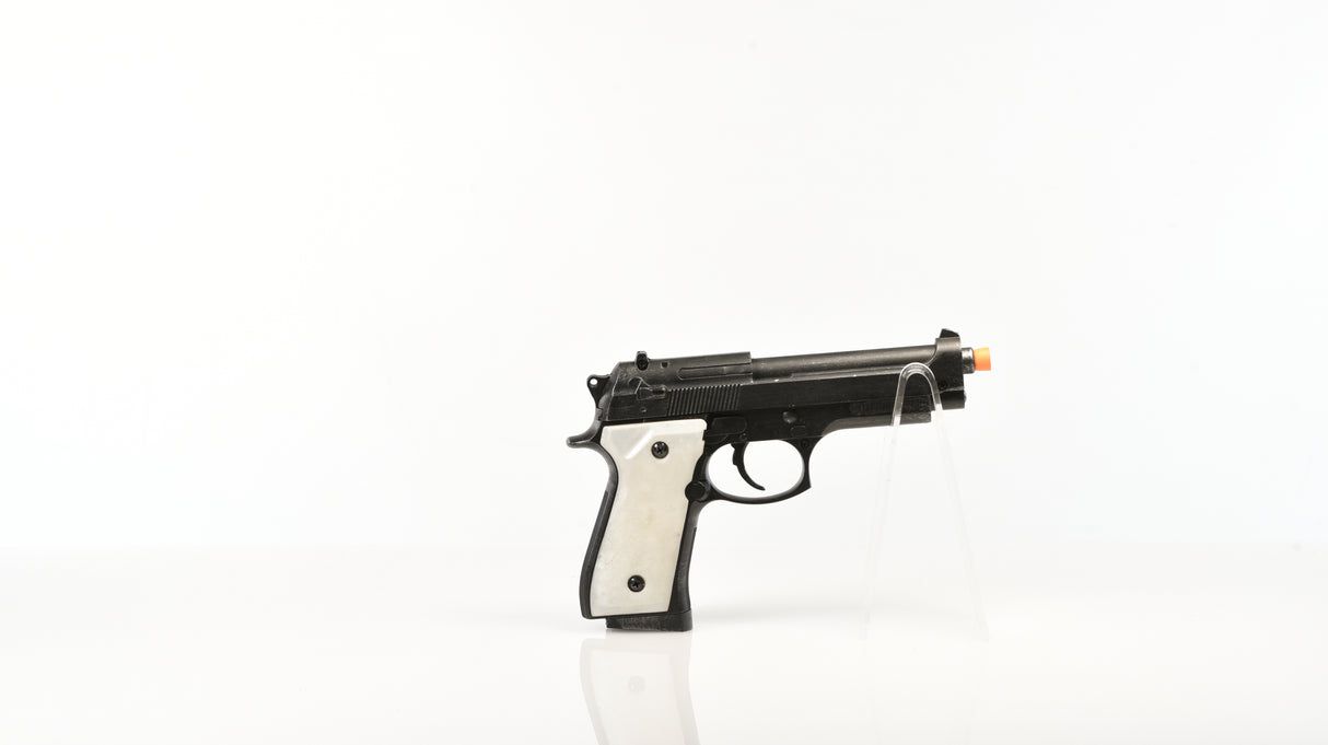 Pearl Grip Metal Pistol M9 Fake Costume Prop