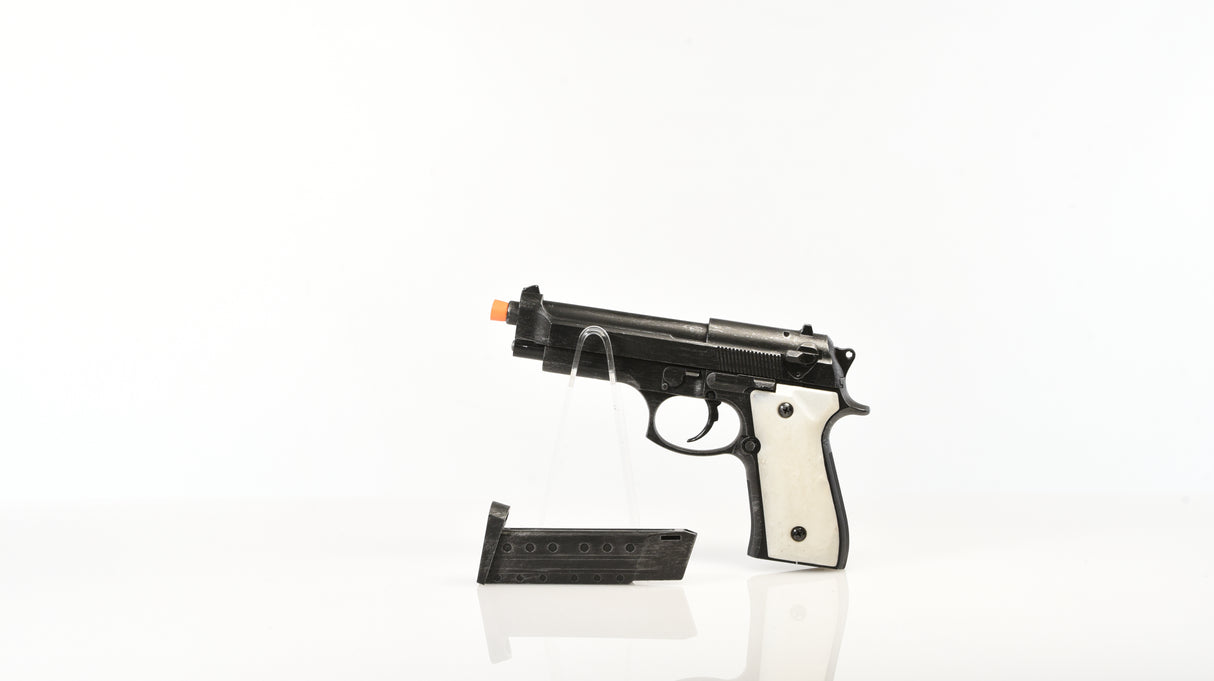 Pearl Grip Metal Pistol M9 Fake Costume Prop