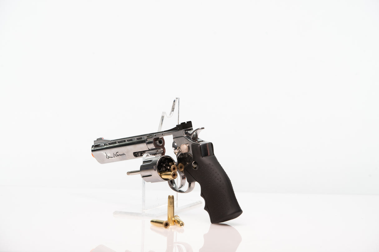 Chrome Dog Revolver Fake Film Costume Prop