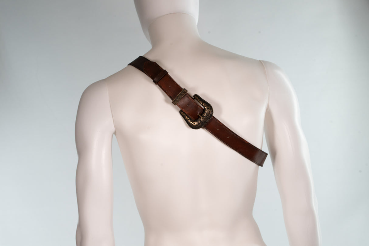 Leather Shell Bandolier Belt Costume Piece