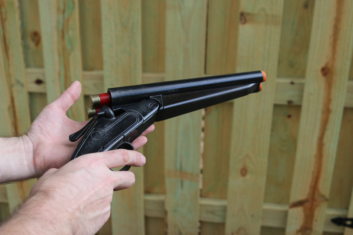 Double-Barrel 12 Gauge Shotgun Prop - Plastic Standard Quality