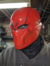 Red Vigilante Helmet - Wearable Costume Cowl Mask Helm