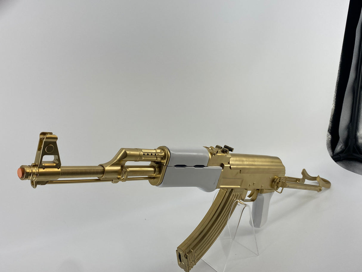 AK-47 Gold Pearl Grips Folding Stock Joker Inspired Rifle Prop